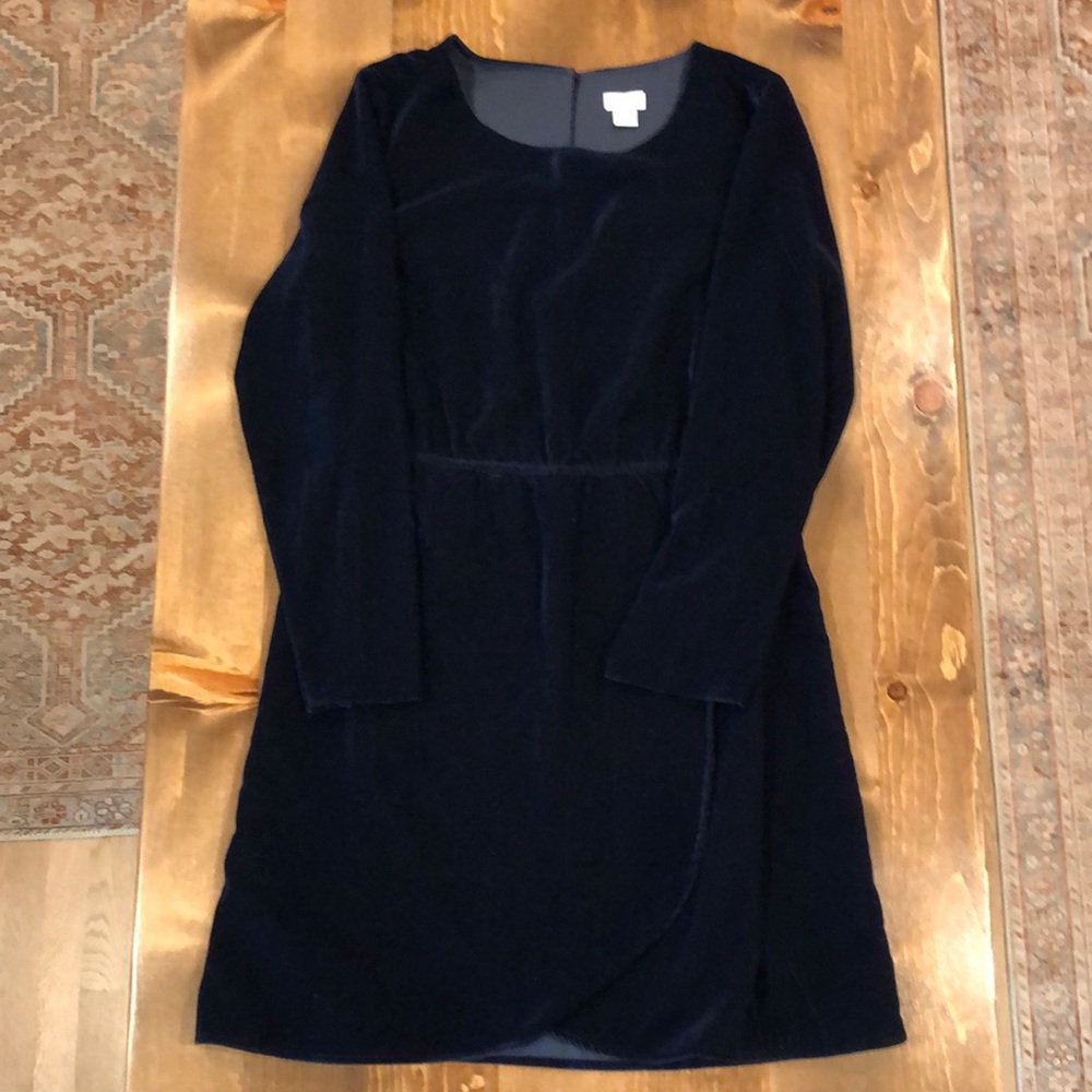 J.Crew velvet, long sleeve dress